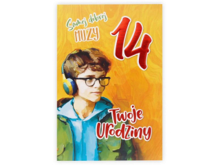 Kartka urodzinowa dla dziecka KZK B6 Nr 053, na 14 urodziny dla Ch�opaka