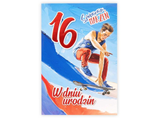 Kartka urodzinowa dla dziecka KZK B6 Nr 061, na 16 urodziny dla Chopaka