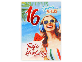 Kartka urodzinowa dla dziecka KZK B6 Nr 063, na 16 urodziny dla Dziewczyny