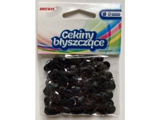 Cekiny hologramowe rozmiar: 8mm waga: 10g  kolor: czarny