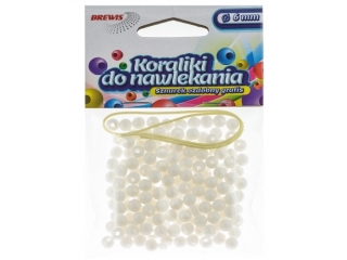 Koraliki do nawlekania BREWIS 6mm K6-1 bia�y