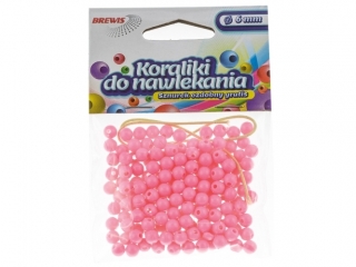 Koraliki do nawlekania BREWIS 6mm K6-5 r�owy