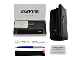 ZESTAW PREZENTOWY Portfel Cosmopolitan + Dugopis PARKER Jotter Navy