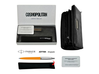 ZESTAW PREZENTOWY Portfel Cosmopolitan + Długopis PARKER Jotter Marigold