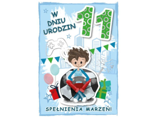 Kartka dla dzieci ARMIN STYLE GM-1099 11 urodziny chopca 3D