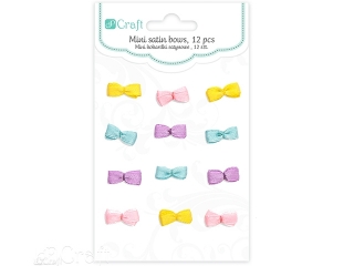 Mini kokardki satynowe samoprzylepne DPCRAFT 12szt. kolorowe
