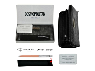 ZESTAW PREZENTOWY Portfel Cosmopolitan + Długopis PARKER Jotter Pink Blush