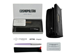 ZESTAW PREZENTOWY Portfel Cosmopolitan + Długopis PARKER Jotter Lilac