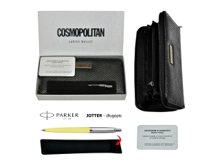 ZESTAW PREZENTOWY Portfel Cosmopolitan + Dugopis PARKER Jotter Eggshell