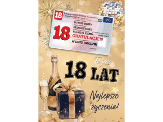Kartka na 18 urodziny ARMIN STYLE Gift M-196 z dowodem osobistym, szampaska impreza