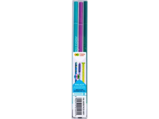 Wkady do dugopisu wymazywalnego, Standard A, 0.5mm, miks 3 kol:turkus, fiolet, oliwka, Happy Color