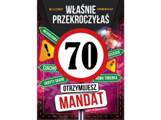 Kartka urodzinowa ARMIN STYLE GM-1274 "Przekroczy�e� 70 - Otrzymujesz Mandat"