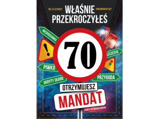 Kartka urodzinowa ARMIN STYLE GM-1275 "Przekroczy�e� 70 - Otrzymujesz Mandat"