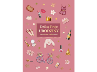 Kartka urodzinowa ARMIN STYLE GM-1281 dla Kobiety, z�ocona