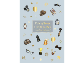 Kartka urodzinowa ARMIN STYLE GM-1282 dla M�czyzny, z�ocona