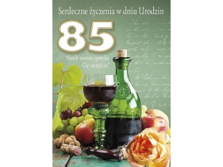 Kartki laurka B6GE-excl.z gąbk zest. 372 "85 URODZINY"