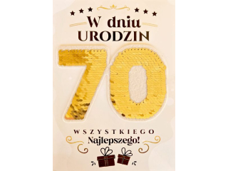 Kartka urodzinowa ARMIN STYLE CE-06 "70" ruchome cekiny