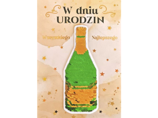 Kartka urodzinowa ARMIN STYLE CE-08 ruchome Cekiny, Wino
