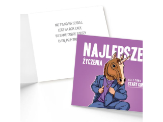 Kartki karnet DELTA kwadrat Wb1/118 urodziny dla faceta mieszne