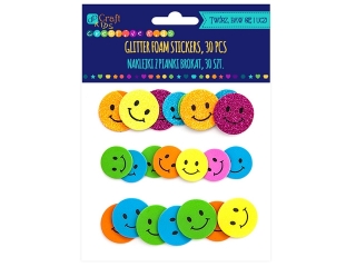 Naklejki z pianki brokat DPCRAFT U�miechy 30szt.