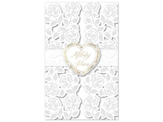 Kartka �lubna ARMIN STYLE LUX-225 koronkowa, zdobiona 21x13cm