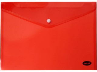 TECZKA KOPERTOWA PCV A4 NA ZATRZASK - CZERWONA