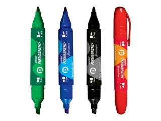 Marker permanentny TETIS Premium 2 ko�c�wki - niebieski