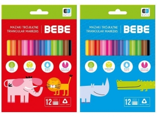 Mazaki tr�jk�tne INTERDRUK BxB Kids 12 kolor�w