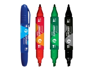 Marker TETIS Flipchart premium 2 ko�c�wki, zielony