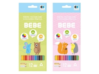 Kredki tr�jk�tne INTERDRUK BxB Kids pastel 12 kolor�w