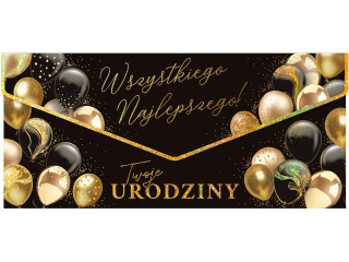 Kartka - koperta na pieniądze KZK PREMIUM nr. 5 Urodziny Glamour