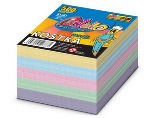 Kostka klejona kolor PASTELOWA 500 kartek
