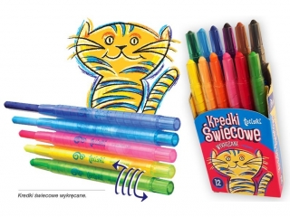 Kredki �wiecowe wykr�cane TETISKI 12 kolor�w