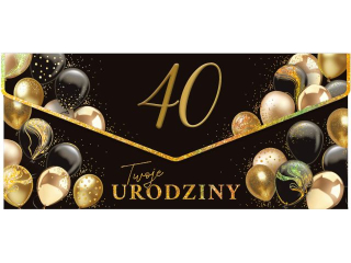 Kartka - koperta na pieniądze KZK PREMIUM nr. 2 Urodziny Glamour 40-tka