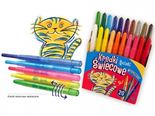 Kredki �wiecowe wykr�cane TETISKI 20 kolor�w