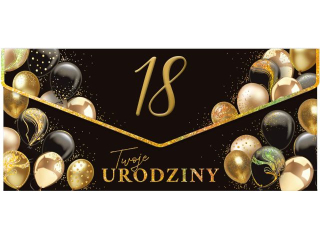 Kartka - koperta na pieniądze KZK PREMIUM nr. 6 Urodziny Glamour 18-tka