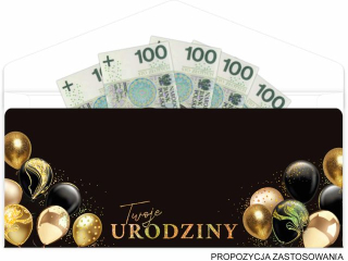 Kartka - koperta na pienidze KZK PREMIUM nr. 6 Urodziny Glamour 18-tka