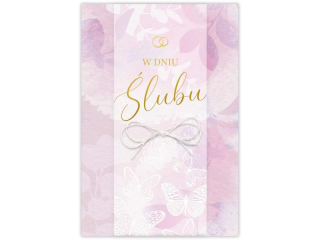 Kartka Ślubna KZK B6 LUX nr.14 Elegancka złocona