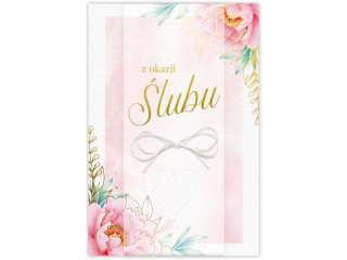 Kartka Ślubna KZK B6 LUX nr.15 Elegancka złocona