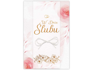 Kartka Ślubna KZK B6 LUX nr.18 Elegancka złocona