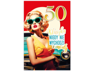 Kartka urodzinowa KZK B6 nr.17 Pin-up Girl 50-te