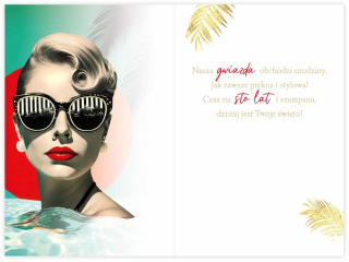 Kartka urodzinowa KZK B6 nr.18 Pin-up Girl 60-te