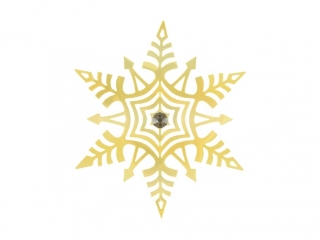 Śnieżynka złota zawieszka BN blaszana 8cm 1805B-129.10/001