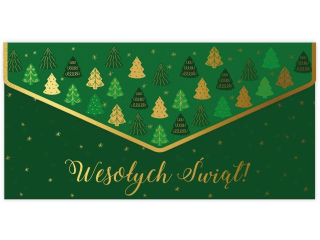 Koperta na pienidze KZK Boe Narodzenie DL nr.1 Choinki