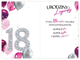 Kartki karnet B6 Osiemnastka Nr 22