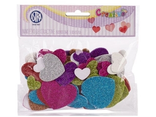 Naklejki dekoracyjne ASTRA brokatowe serca