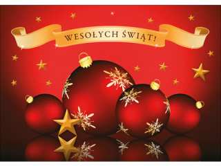 Kartka witeczna PAN DRAGON K.B6 1421 Bombki choinkowe