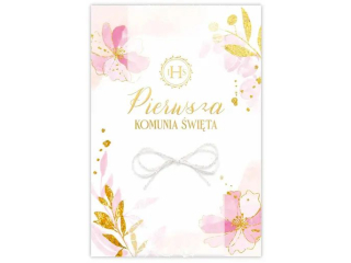 Kartka na Pierwsz� Komuni� KZK B6 LUX nr  1 dla Dziewczynki, z�ocona