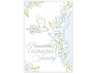 Kartka na Pierwsz� Komuni� KZK B6 LUX nr 12 dla Ch�opca, z�ocona, t�oczona