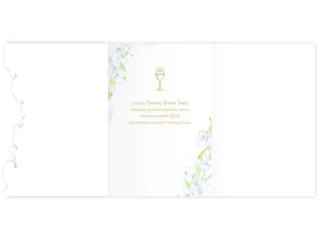 Kartka na Pierwsz� Komuni� KZK B6 LUX nr 12 dla Ch�opca, z�ocona, t�oczona